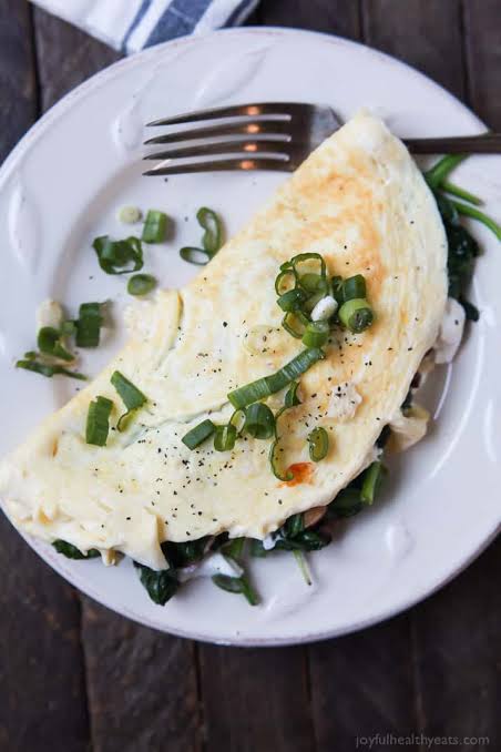 Mushroom Cheese Egg White Omelette